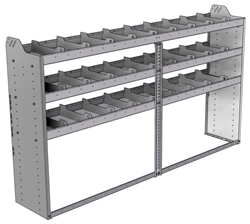 20-8548-3 Square back shelf unit 84"Wide x 15.5"Deep x 48"High with 3 shelves