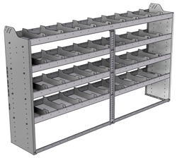 20-8548-4 Square back shelf unit 84"Wide x 15.5"Deep x 48"High with 4 shelves