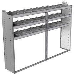 20-8558-3 Square back shelf unit 84"Wide x 15.5"Deep x 58"High with 3 shelves