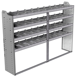 20-8558-4 Square back shelf unit 84"Wide x 15.5"Deep x 58"High with 4 shelves