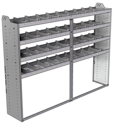 20-8563-4 Square back shelf unit 84"Wide x 15.5"Deep x 63"High with 4 shelves