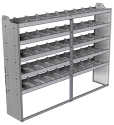 20-8563-5 Square back shelf unit 84"Wide x 15.5"Deep x 63"High with 5 shelves