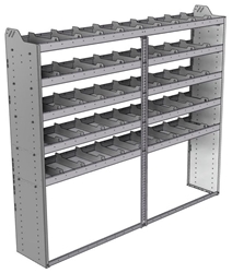 20-8572-5 Square back shelf unit 84"Wide x 15.5"Deep x 72"High with 5 shelves