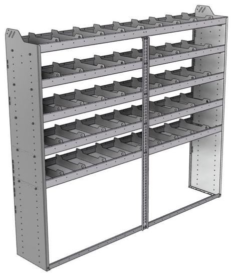 20-8572-5 Square back shelf unit 84"Wide x 15.5"Deep x 72"High with 5 shelves