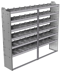 20-8572-6 Square back shelf unit 84"Wide x 15.5"Deep x 72"High with 6 shelves