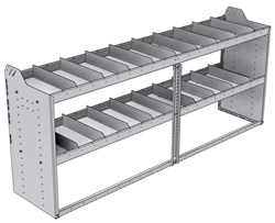 20-8836-2 Square back shelf unit 84"Wide x 18.5"Deep x 36"High with 2 shelves