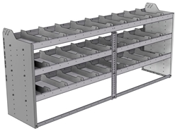 20-8836-3 Square back shelf unit 84"Wide x 18.5"Deep x 36"High with 3 shelves