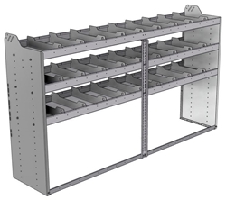 20-8848-3 Square back shelf unit 84"Wide x 18.5"Deep x 48"High with 3 shelves