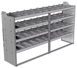 20-8848-4 Square back shelf unit 84"Wide x 18.5"Deep x 48"High with 4 shelves