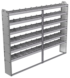 20-9172-6 Square back shelf unit 96"Wide x 11.5"Deep x 72"High with 6 shelves