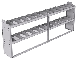 20-9336-2 Square back shelf unit 96"Wide x 13.5"Deep x 36"High with 2 shelves