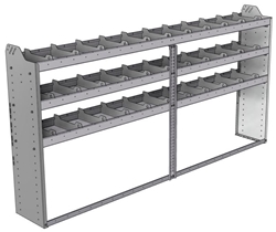 20-9348-3 Square back shelf unit 96"Wide x 13.5"Deep x 48"High with 3 shelves