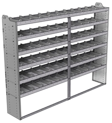 20-9572-6 Square back shelf unit 96"Wide x 15.5"Deep x 72"High with 6 shelves