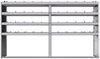 20-9858-4 Square back shelf unit 96"Wide x 18.5"Deep x 58"High with 4 shelves