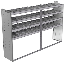 20-9863-4 Square back shelf unit 96"Wide x 18.5"Deep x 63"High with 4 shelves