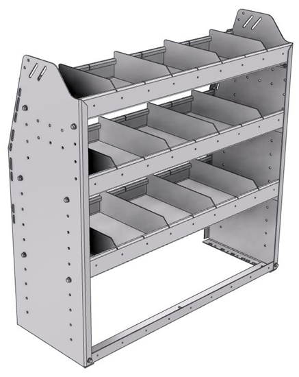 21-3336-3 Profiled back shelf unit 36"Wide x 13.5"Deep x 36"High with 3 shelves