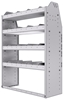 21-3348-4 Profiled back shelf unit 36"Wide x 13.5"Deep x 48"High with 4 shelves