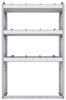 21-3358-3 Profiled back shelf unit 36"Wide x 13.5"Deep x 58"High with 3 shelves