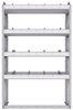 21-3358-4 Profiled back shelf unit 36"Wide x 13.5"Deep x 58"High with 4 shelves