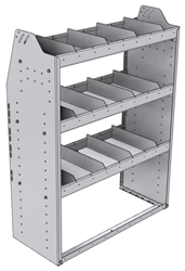 21-3548-3 Profiled back shelf unit 36"Wide x 15.5"Deep x 48"High with 3 shelves