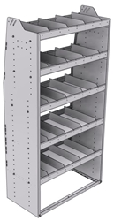 21-3872-5 Profiled back shelf unit 36"Wide x 18.5"Deep x 72"High with 5 shelves