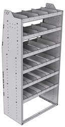 21-3872-6 Profiled back shelf unit 36"Wide x 18.5"Deep x 72"High with 6 shelves