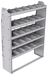 21-4363-5 Profiled back shelf unit 48"Wide x 13.5"Deep x 63"High with 5 shelves