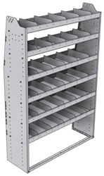 21-4572-6 Profiled back shelf unit 48"Wide x 15.5"Deep x 72"High with 6 shelves