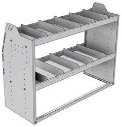 21-4836-2 Profiled back shelf unit 48"Wide x 18.5"Deep x 36"High with 2 shelves