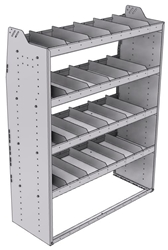 21-4863-4 Profiled back shelf unit 48"Wide x 18.5"Deep x 63"High with 4 shelves