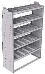 21-4872-5 Profiled back shelf unit 48"Wide x 18.5"Deep x 72"High with 5 shelves