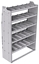 21-4872-5 Profiled back shelf unit 48"Wide x 18.5"Deep x 72"High with 5 shelves