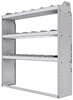 21-5358-3 Profiled back shelf unit 56"Wide x 13.5"Deep x 58"High with 3 shelves