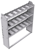 21-5358-3 Profiled back shelf unit 56"Wide x 13.5"Deep x 58"High with 3 shelves