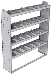 21-5363-4 Profiled back shelf unit 56"Wide x 13.5"Deep x 63"High with 4 shelves