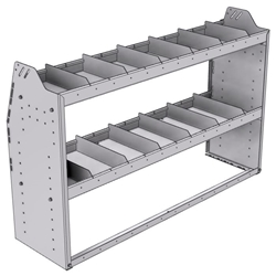 21-5536-2 Profiled back shelf unit 56"Wide x 15.5"Deep x 36"High with 2 shelves