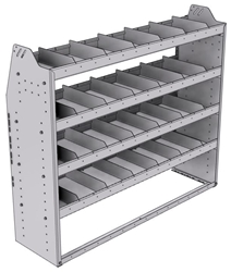 21-5548-4 Profiled back shelf unit 56"Wide x 15.5"Deep x 48"High with 4 shelves