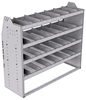 21-5848-4 Profiled back shelf unit 56"Wide x 18.5"Deep x 48"High with 4 shelves