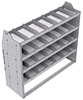 21-5848-4 Profiled back shelf unit 56"Wide x 18.5"Deep x 48"High with 4 shelves