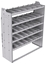 21-5863-5 Profiled back shelf unit 56"Wide x 18.5"Deep x 63"High with 5 shelves