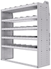 21-5863-5 Profiled back shelf unit 56"Wide x 18.5"Deep x 63"High with 5 shelves