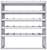21-5863-5 Profiled back shelf unit 56"Wide x 18.5"Deep x 63"High with 5 shelves
