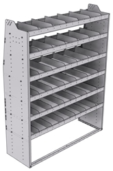 21-5872-6 Profiled back shelf unit 56"Wide x 18.5"Deep x 72"High with 6 shelves