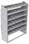 21-5872-6 Profiled back shelf unit 56"Wide x 18.5"Deep x 72"High with 6 shelves