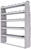 21-6372-5 Profiled back shelf unit 60"Wide x 13.5"Deep x 72"High with 5 shelves