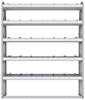 21-6372-5 Profiled back shelf unit 60"Wide x 13.5"Deep x 72"High with 5 shelves