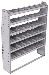 21-6372-6 Profiled back shelf unit 60"Wide x 13.5"Deep x 72"High with 6 shelves