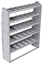 21-6572-5 Profiled back shelf unit 60"Wide x 15.5"Deep x 72"High with 5 shelves