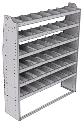 21-6572-6 Profiled back shelf unit 60"Wide x 15.5"Deep x 72"High with 6 shelves