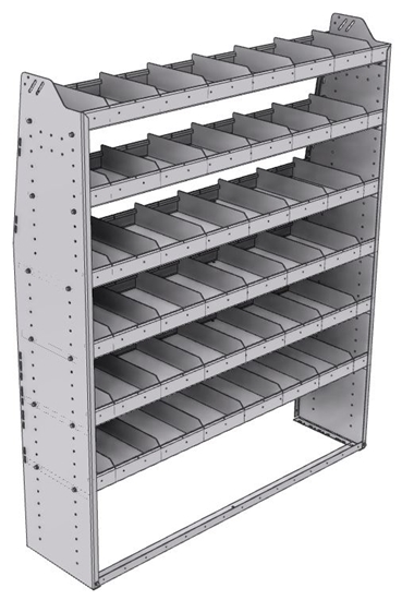 21-6572-6 Profiled back shelf unit 60"Wide x 15.5"Deep x 72"High with 6 shelves